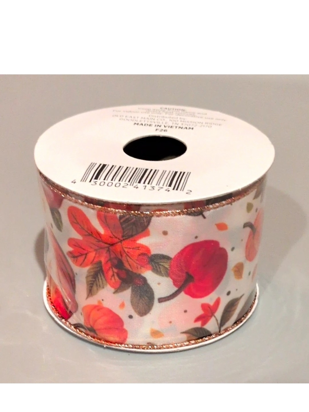 Pumpkin Ashland Harvest Printed Multicolor Polyester Ribbon -3 Rolls